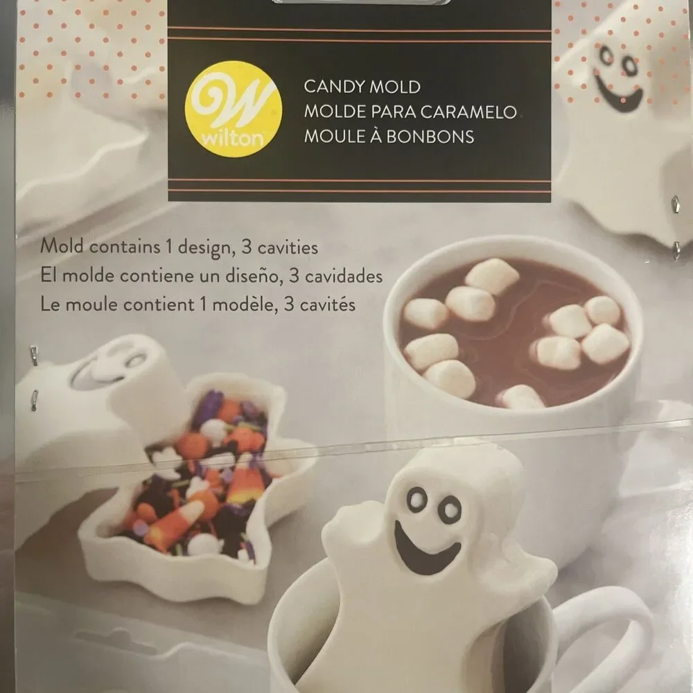 3 Wilton Candy Molds-Ghosts.  1 Design - 3 Mold Cavities.